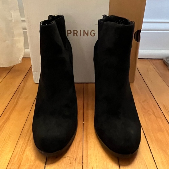 Call It Spring Black Suede Booties - Picture 1 of 16